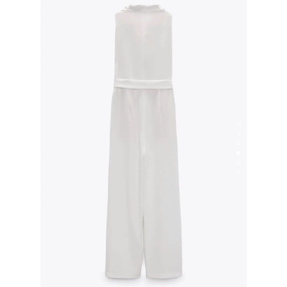 🌻NWT Zara White Sleeveless Wide-leg Wrap Jumpsuit - Picture 12 of 12